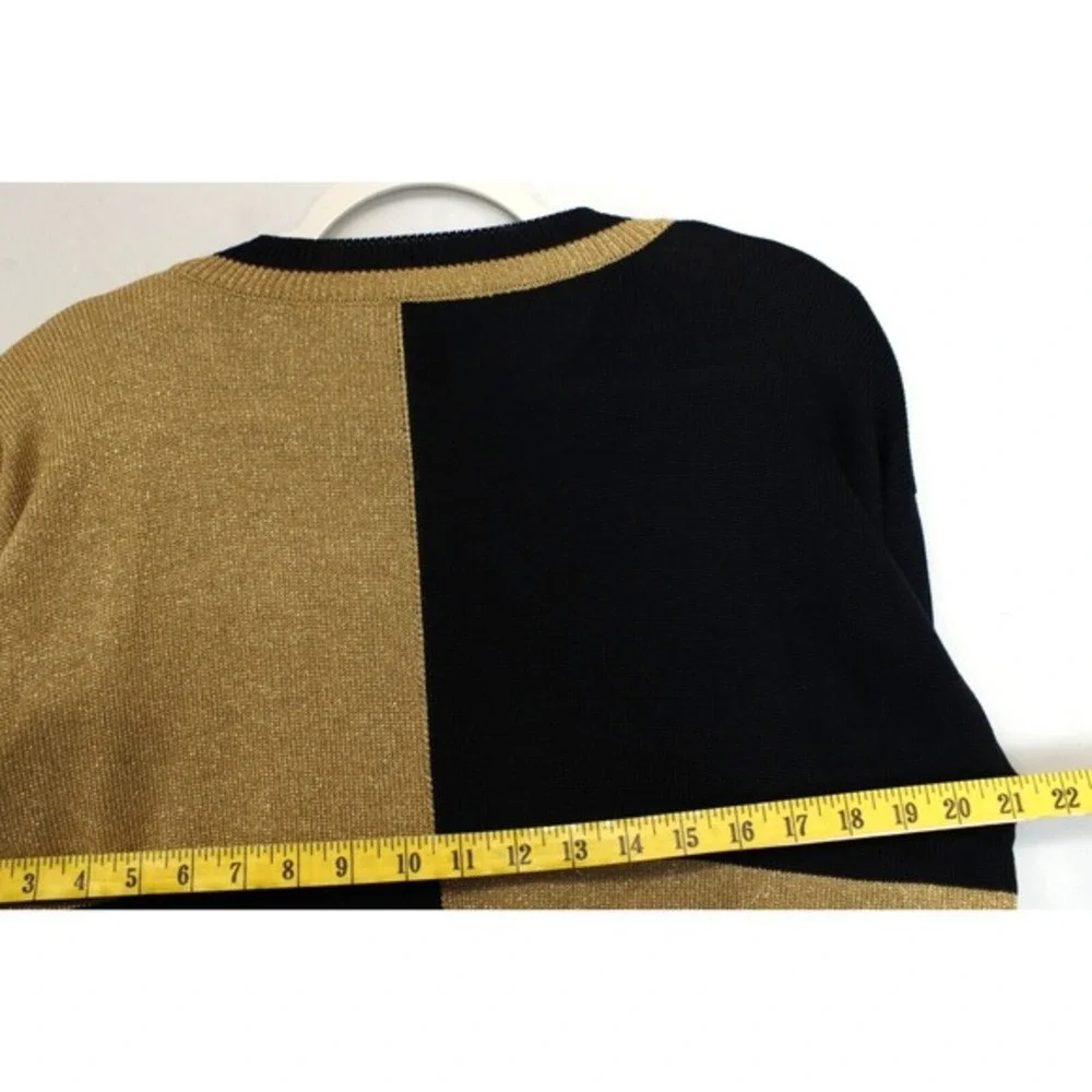 Escada Margaretha Ley Sweater Women M Black Gold Nautical Anchor Stars‎ Germany